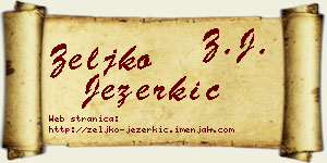 Željko Jezerkić vizit kartica
